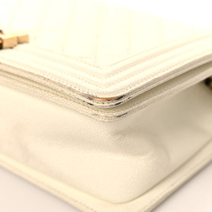 Chanel Caviar Quilted Medium Boy Flap White 10 of 14