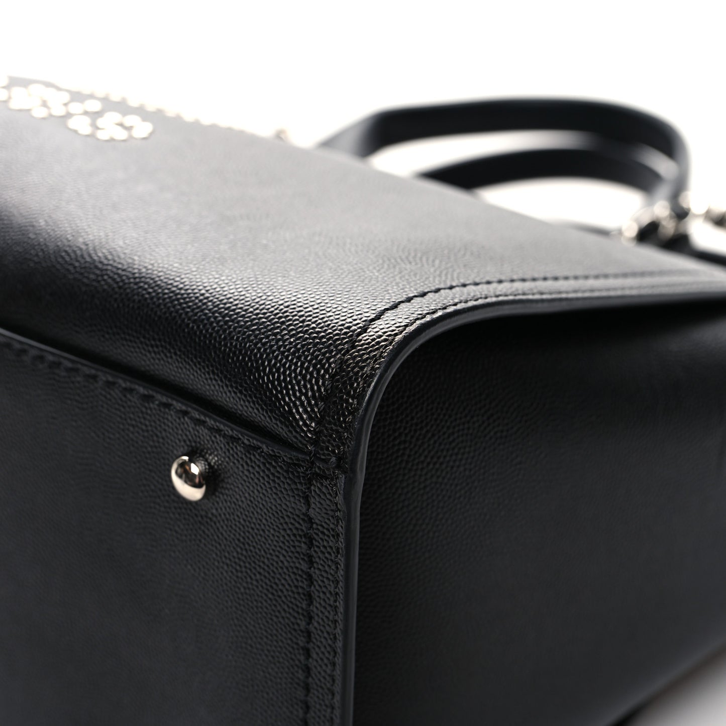 Caviar Small Studded Deauville Tote Black
