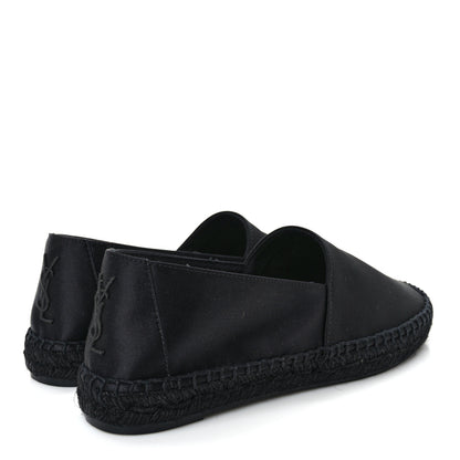 Saint Laurent Crepe Satin Elba Espadrilles 38.5 Black 4 of 9