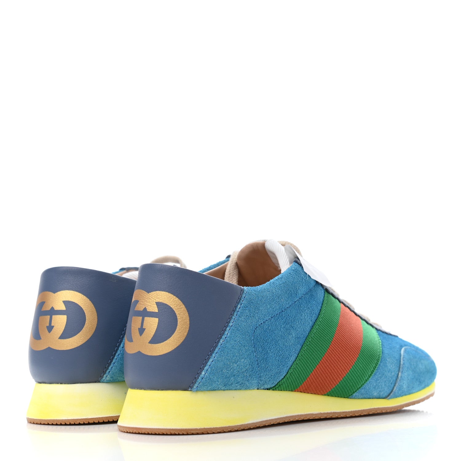 Gucci Suede Web Womens Rocket Sneakers 38 Bright Splash Thunder 3 of 4