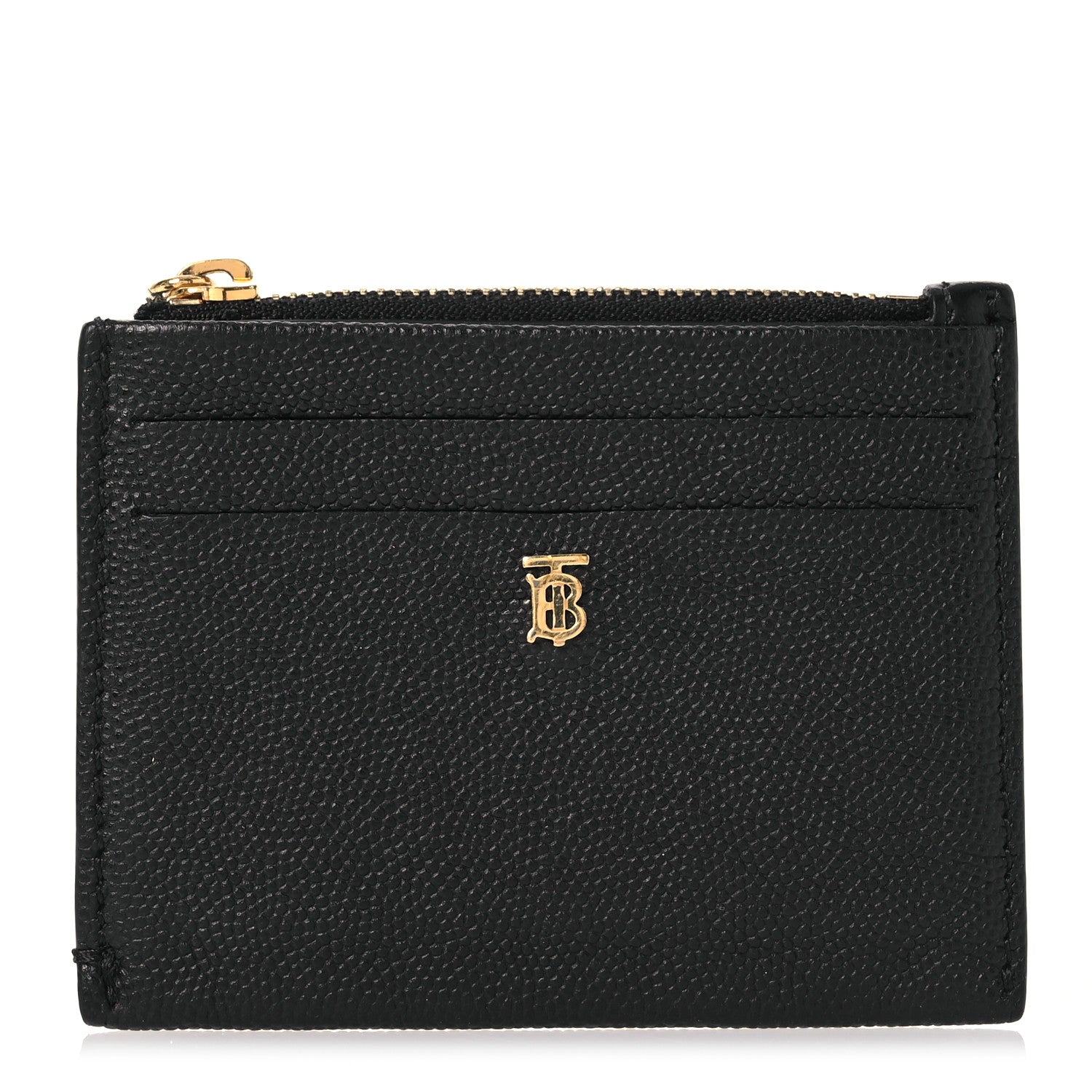 Burberry Grainy Calfskin Zip TB Card Case Black 1 of 10