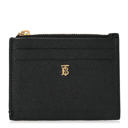 Burberry Grainy Calfskin Zip TB Card Case Black 1 of 10