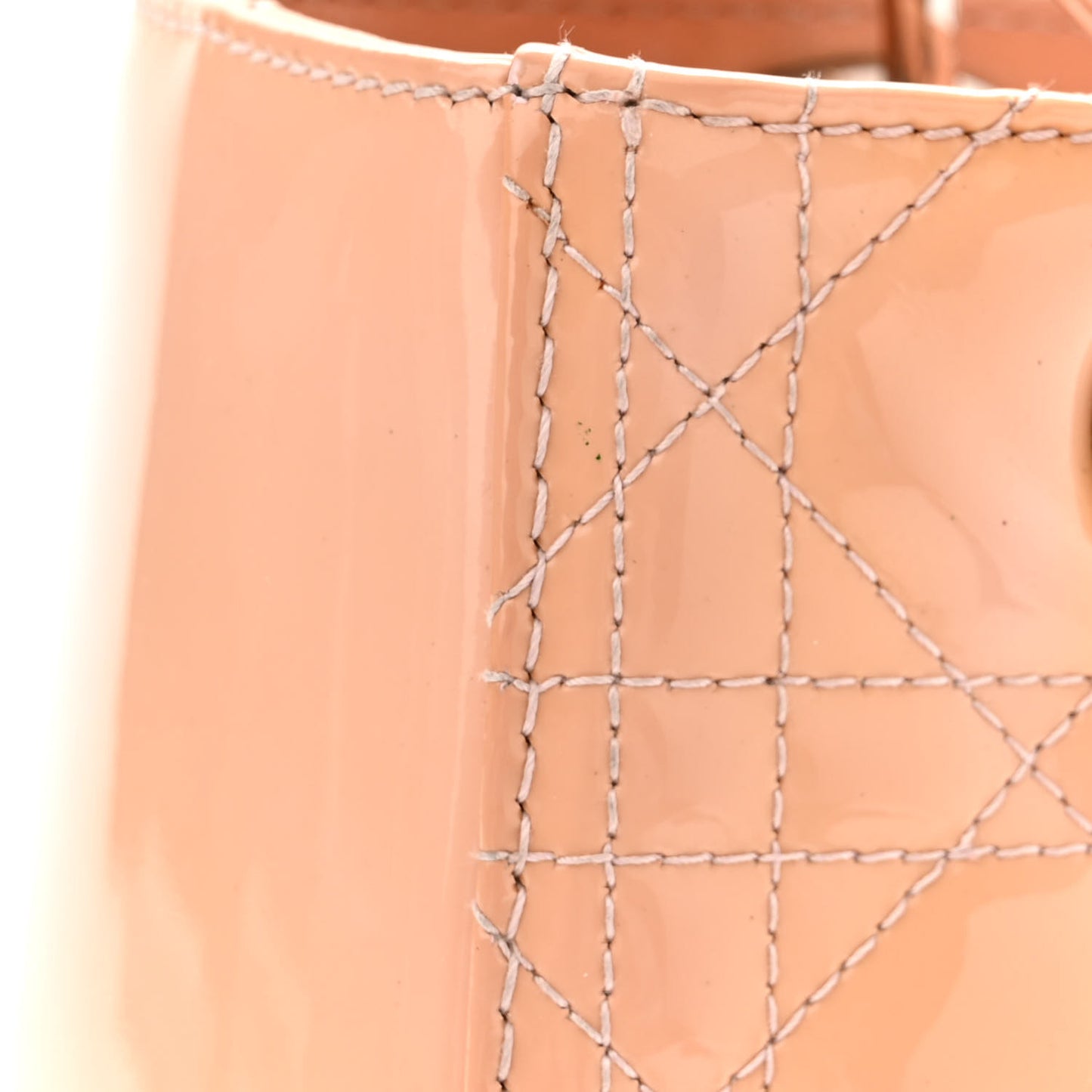 Patent Cannage Medium Lady Dior Beige