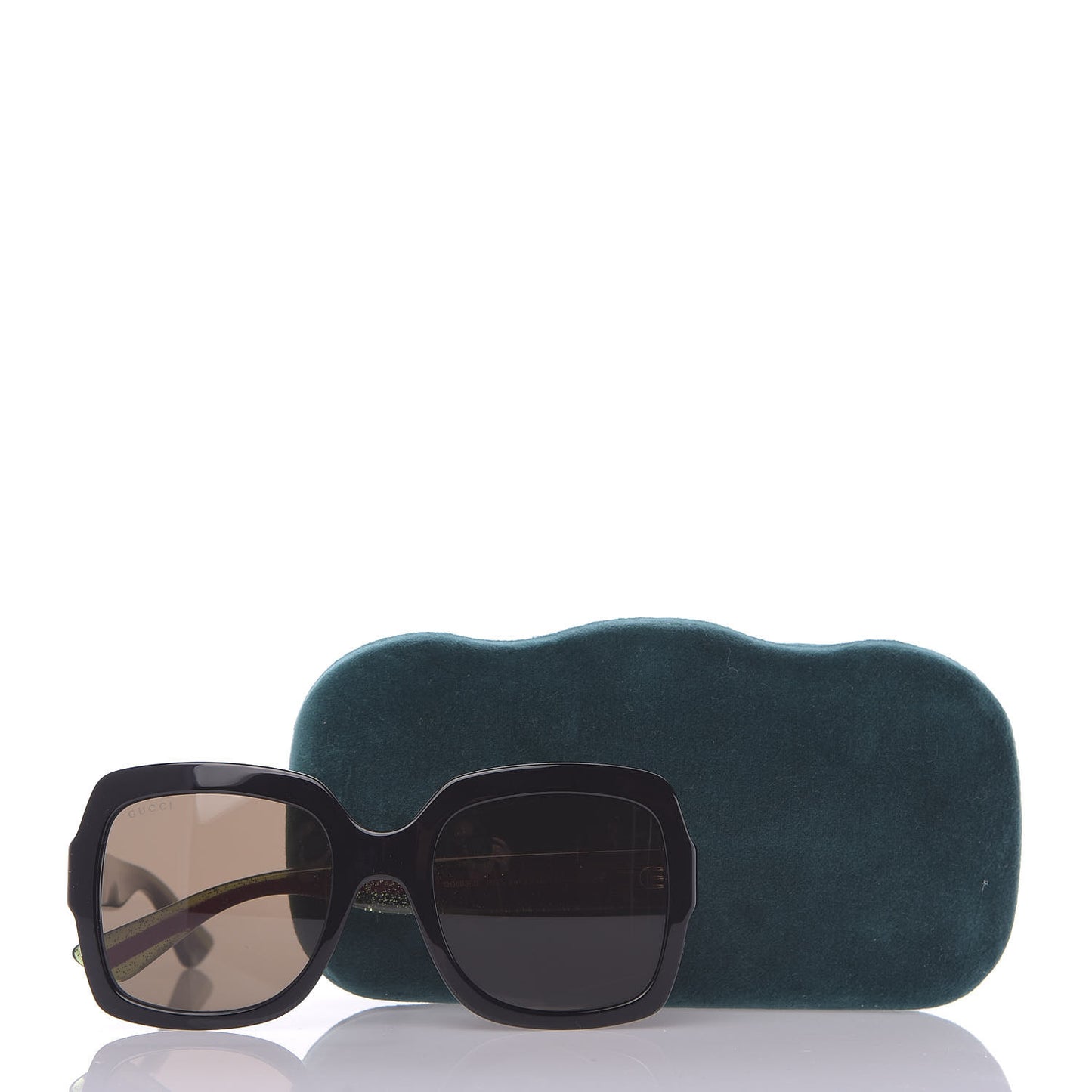 Acetate Oversize Square Web GG 0036S Sunglasses Black Green