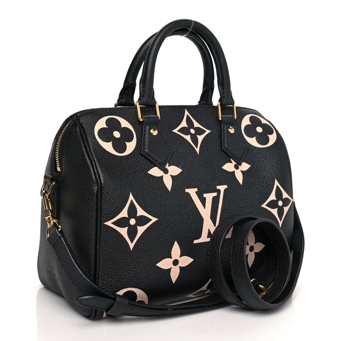 Empreinte Monogram Giant Speedy Bandouliere 25 Black Beige