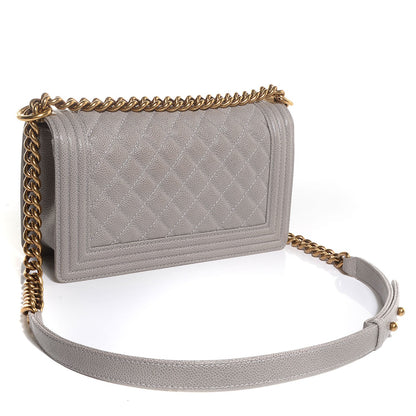 Chanel Caviar Medium Boy Flap Light Grey 3 of 9