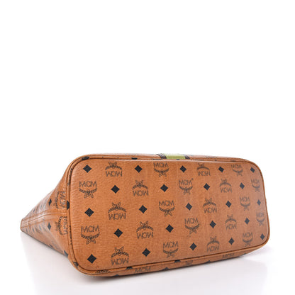 MCM Visetos Crocodile Embossed Medium Liz Shopper Tote Cognac 4 of 11
