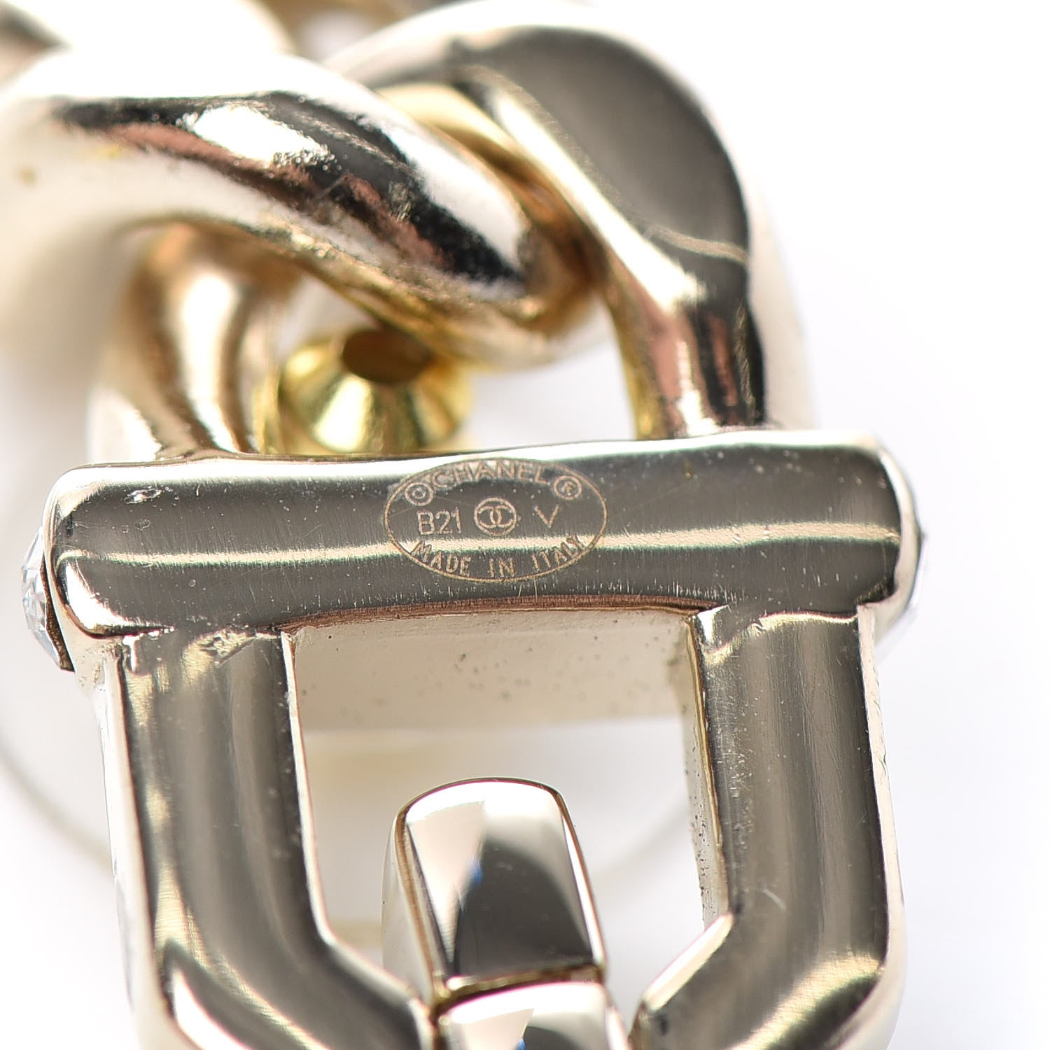 Chanel Metal Crystal CC Vendome CC Dangle Earrings Gold 4 of 4