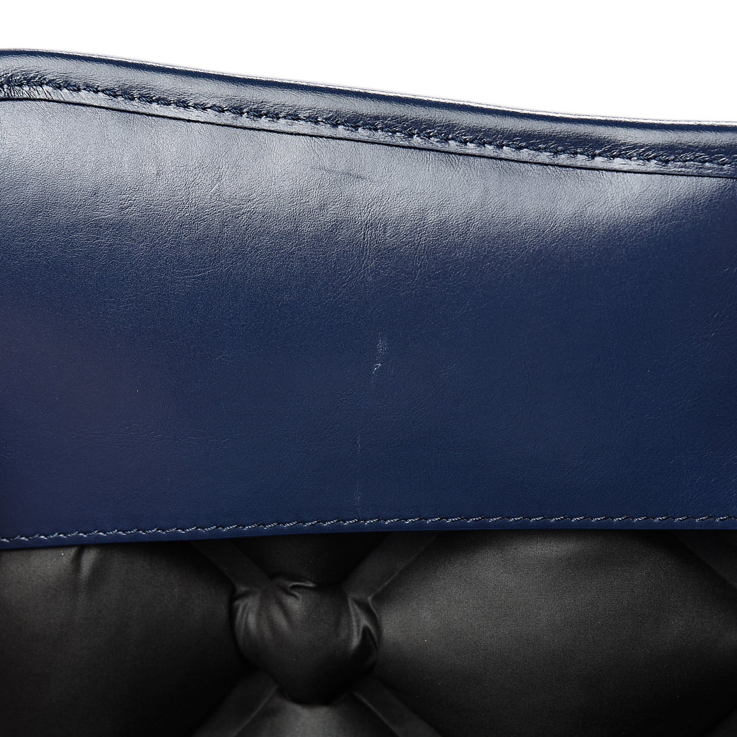 Calfskin Quilted Large Chesterfield Flap Navy