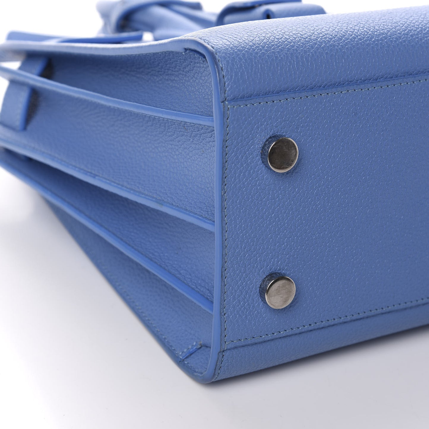 Grained Calfskin Baby Sac De Jour Blue Clair
