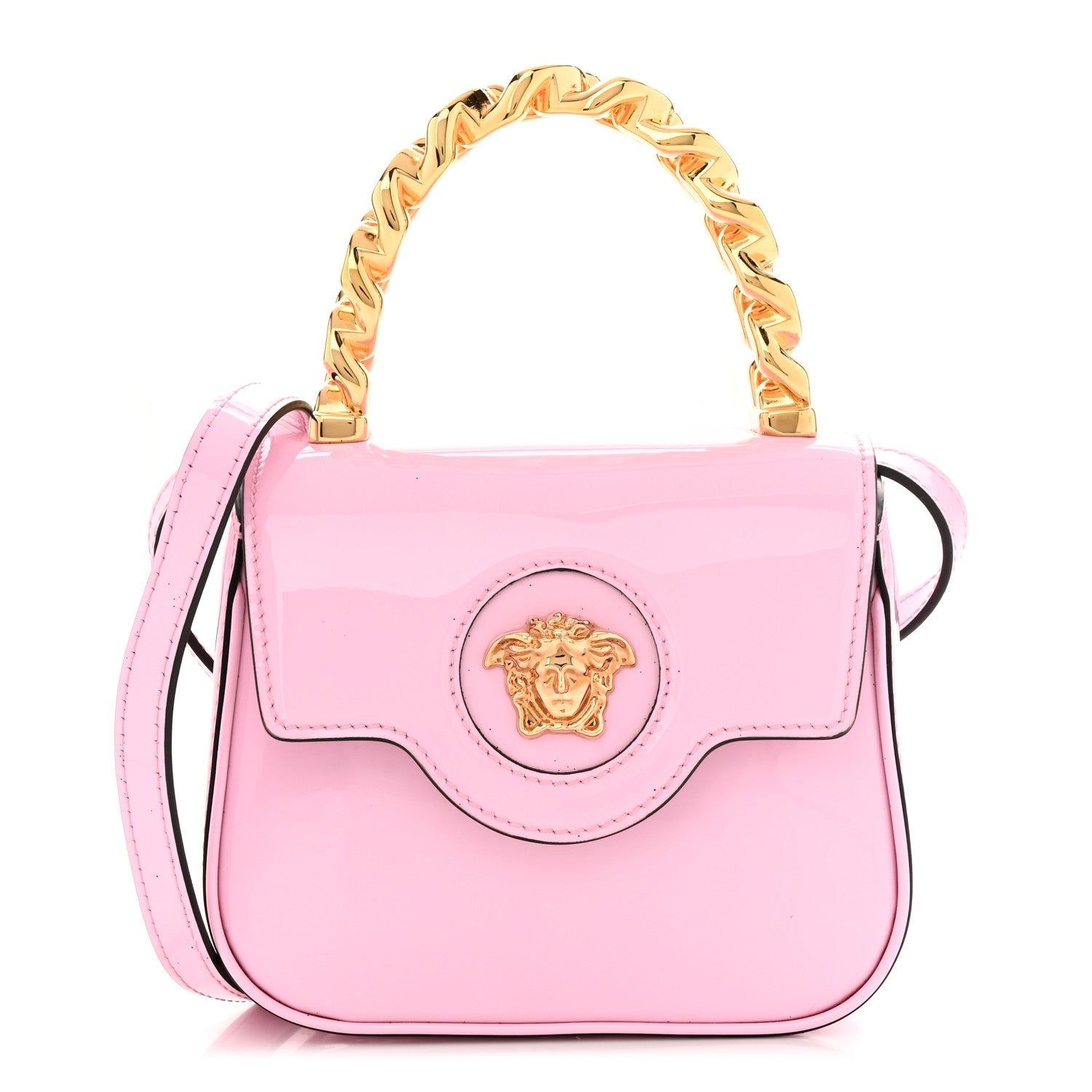 Versace Patent Mini La Medusa Bag Pink 1 of 12