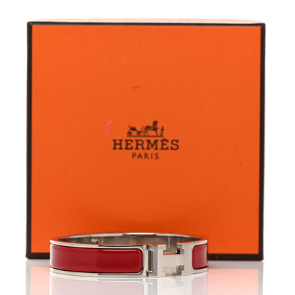 Hermes Enamel Narrow Clic Clac H Bracelet PM Rouge 5 of 5