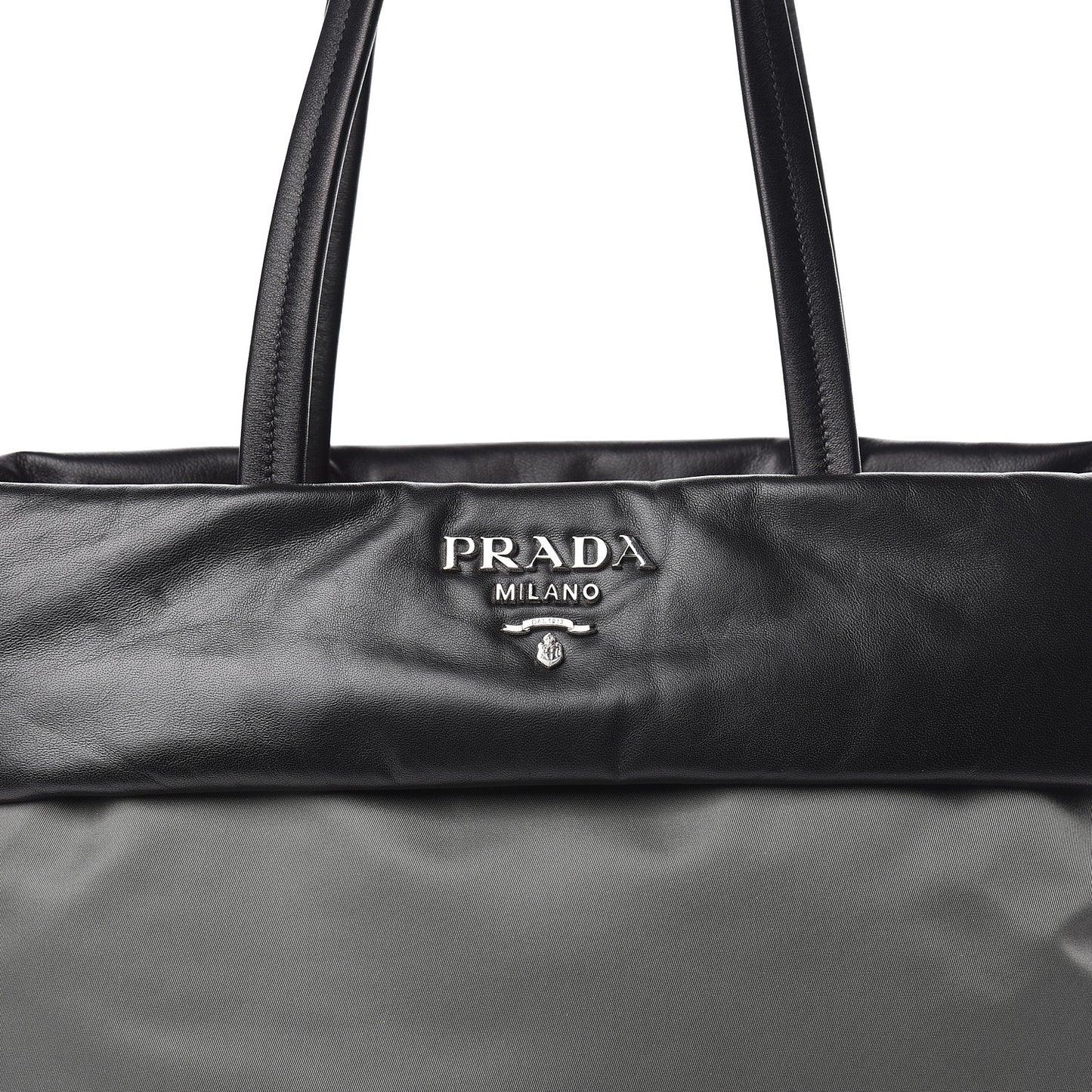 Tessuto Nylon Nappa Tote Grey Black