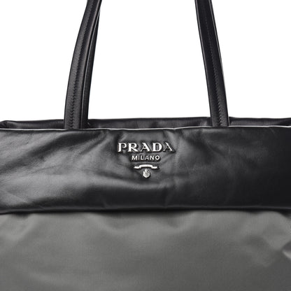 Prada Tessuto Nylon Nappa Tote Grey Black 13 of 13