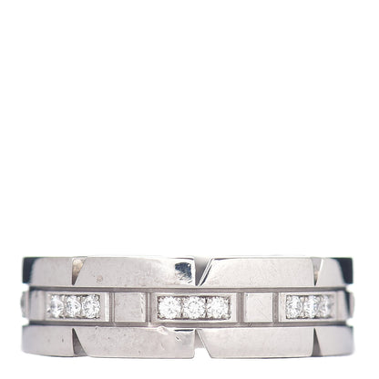 Cartier 18K White Gold Diamond Tank Francaise Band Ring 51 5.75 3 of 4