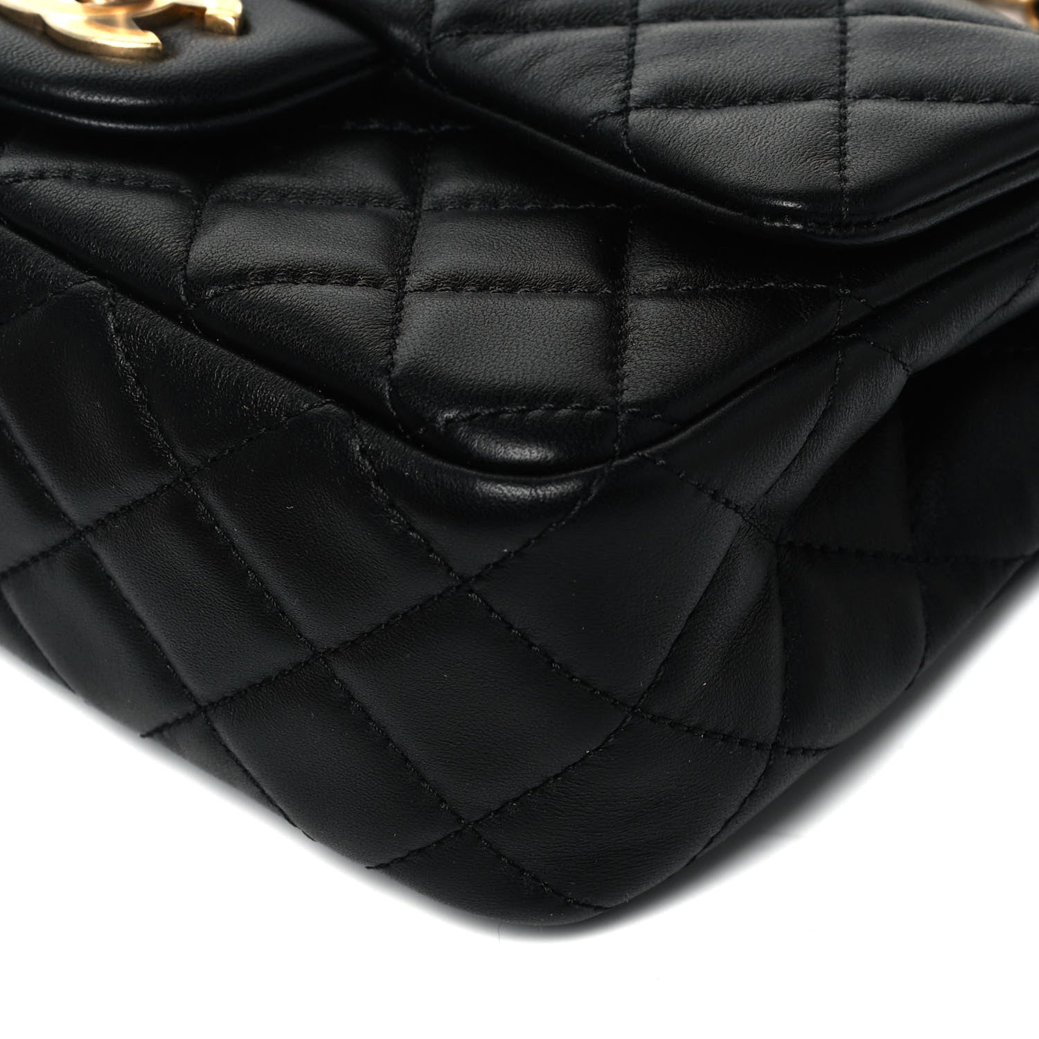 Chanel Lambskin Quilted Mini Rectangular Pearl Crush Flap Black 9 of 10