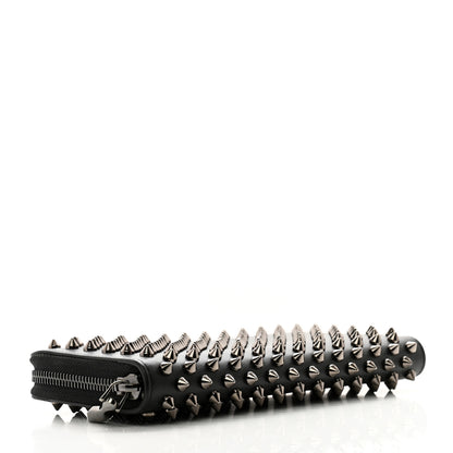 Christian Louboutin Calfskin Panettone Spiked Zip Around Wallet Black 4 of 10