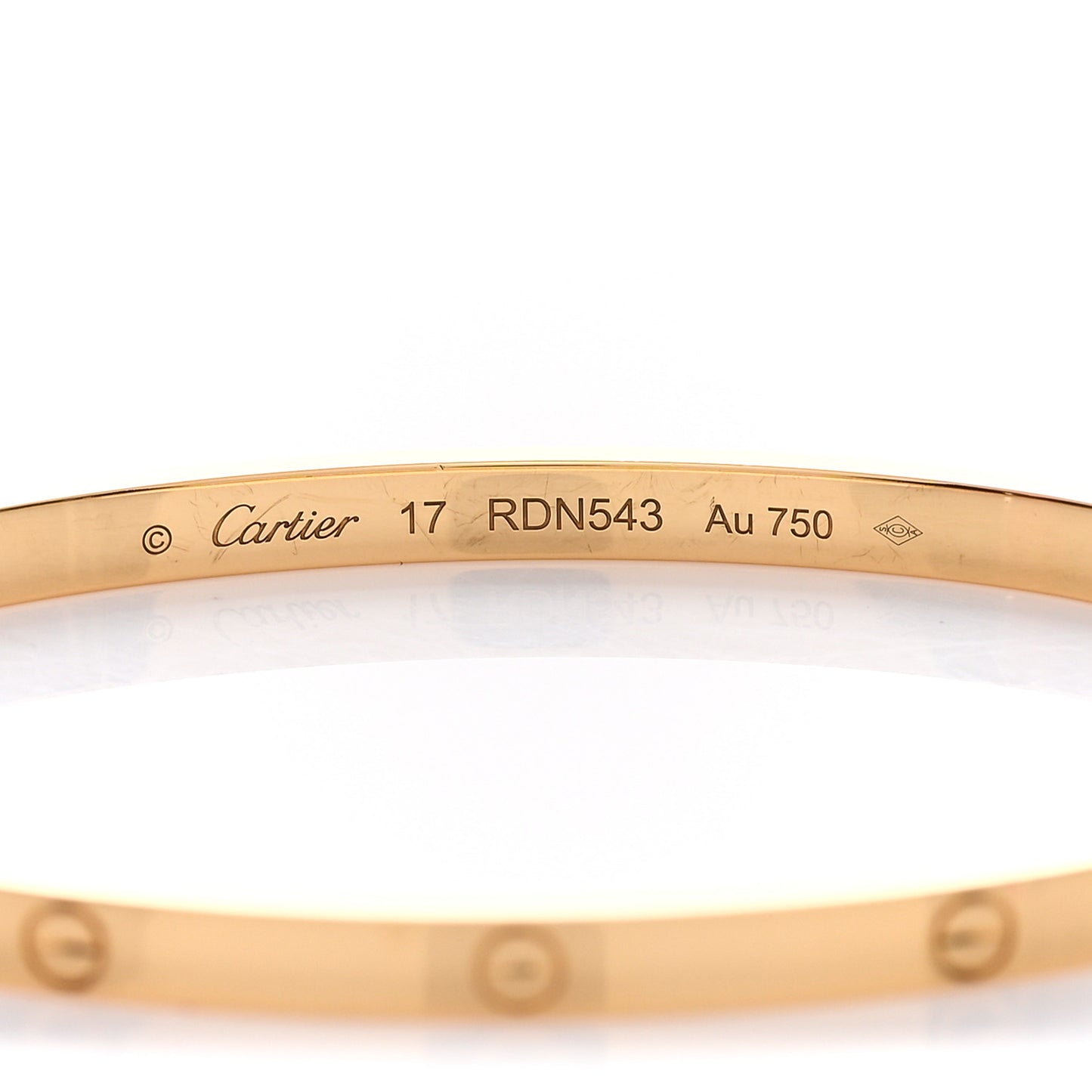 18K Yellow Gold Small LOVE Bracelet 17