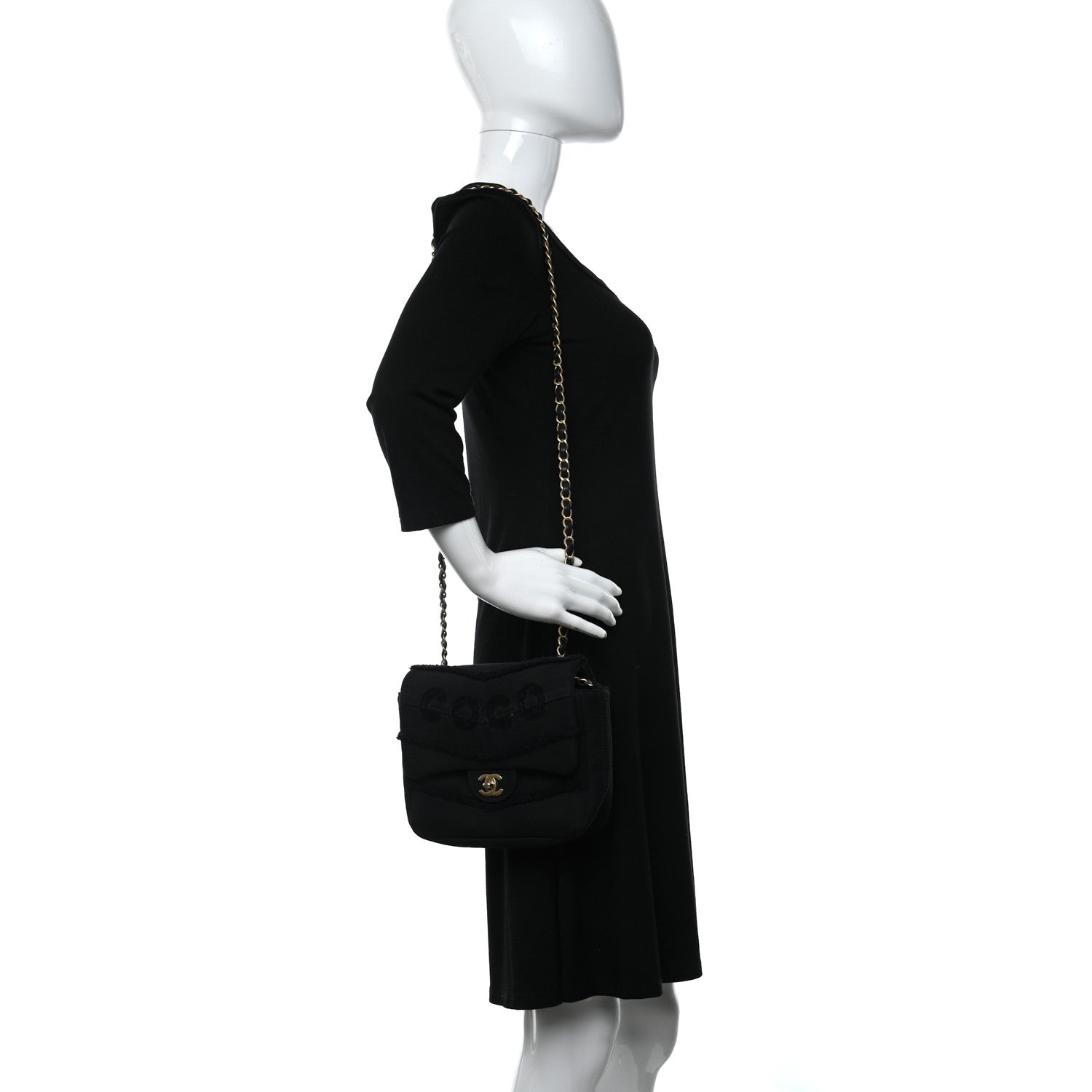 Chanel Denim Coco Flap Black 2 of 9