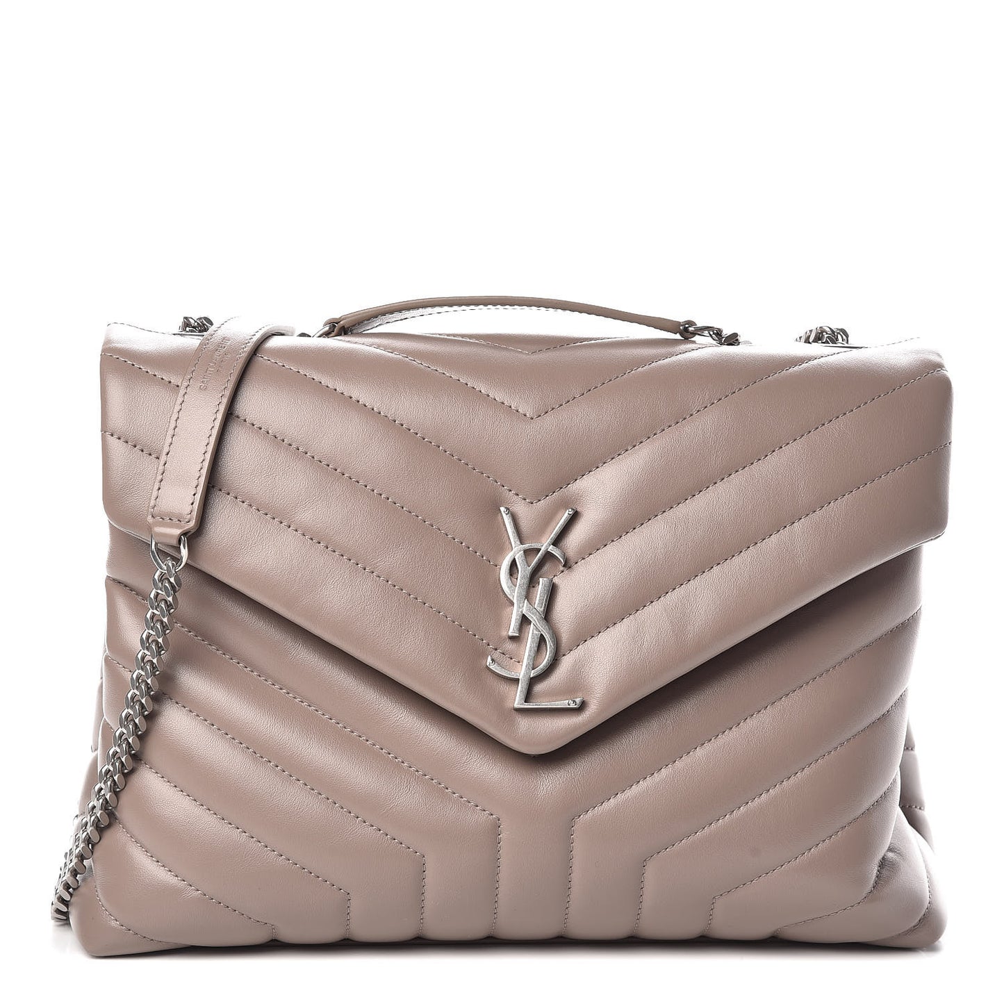 Calfskin Y Quilted Monogram Medium Loulou Chain Satchel Mink