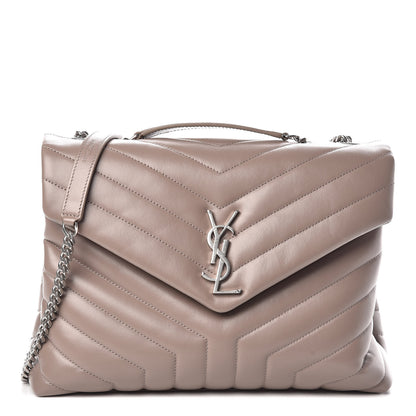 Saint Laurent Calfskin Y Quilted Monogram Medium Loulou Chain Satchel Mink 1 of 12