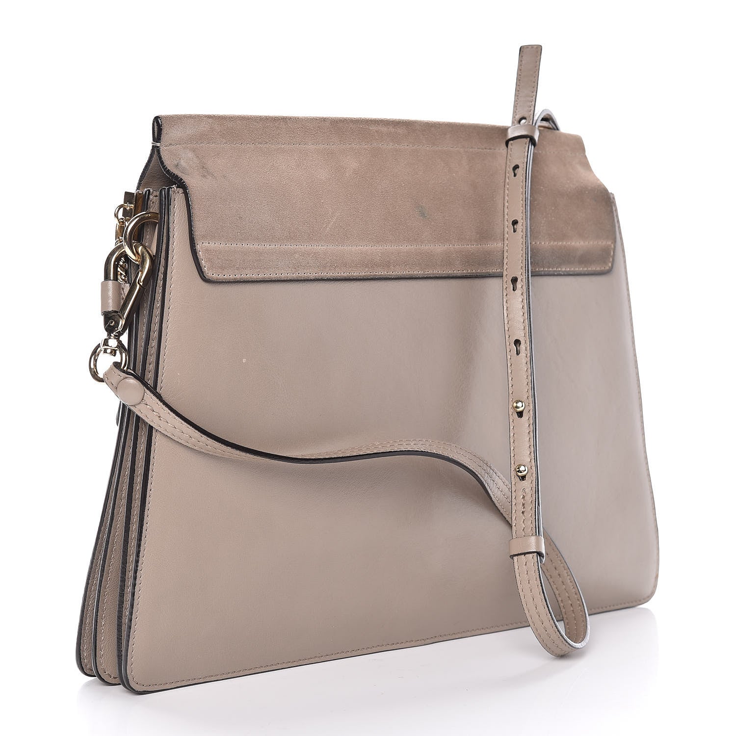 Chloe Calfskin Suede Medium Faye Shoulder Bag Motty Grey 3 of 23