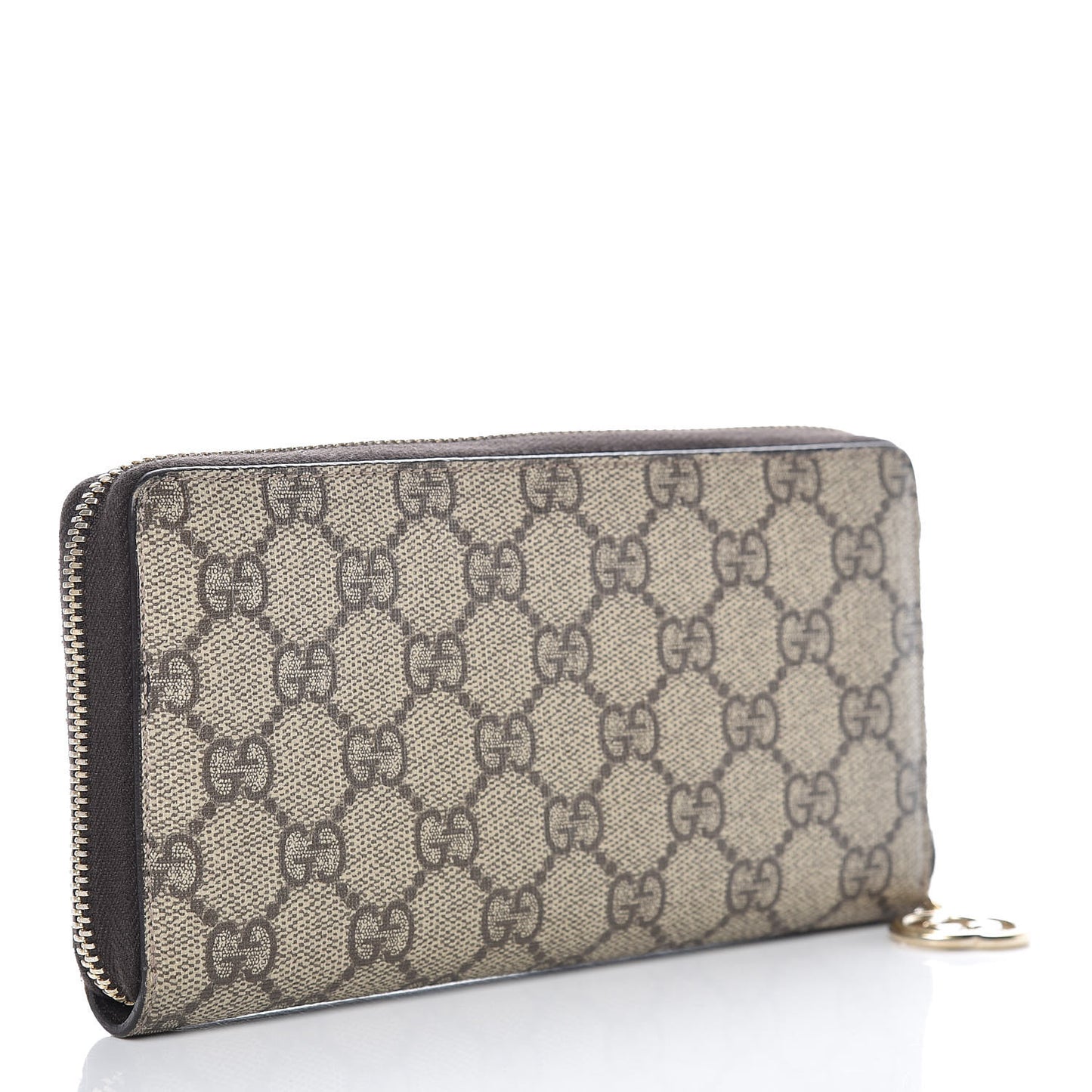 GG Supreme Monogram GG Pierce Zip Around Wallet Brown