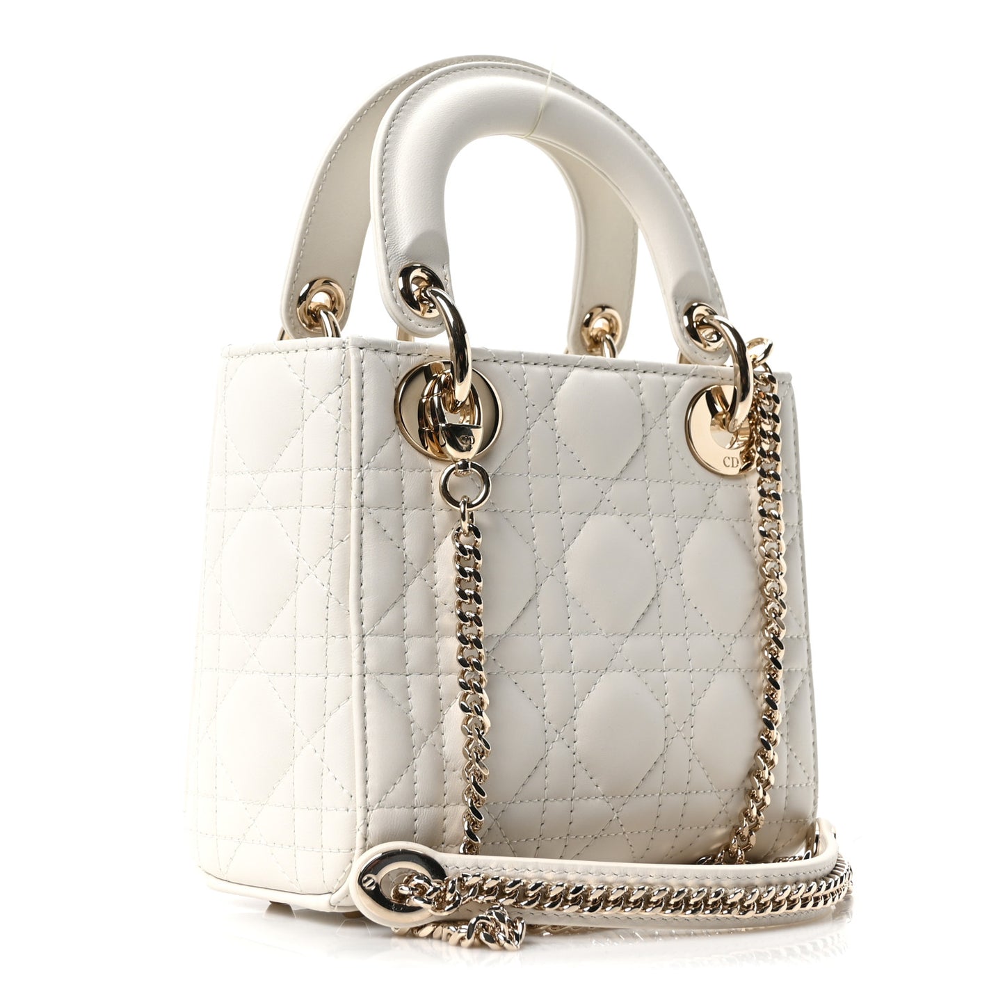 Calfskin Cannage Dioramour Mini Lady Dior White
