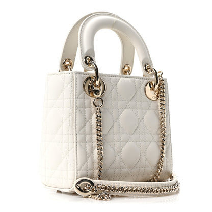 Christian Dior Calfskin Cannage Dioramour Mini Lady Dior White 3 of 10