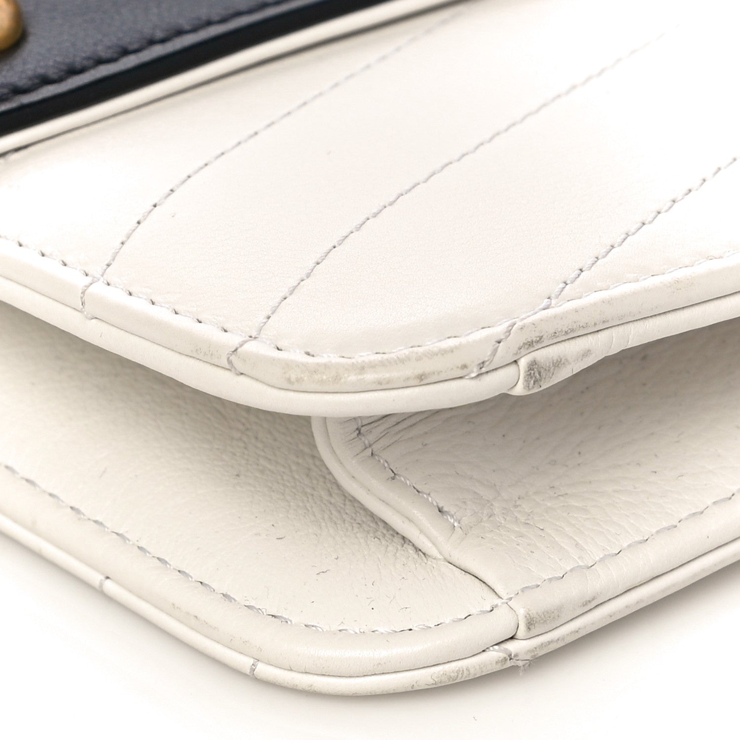Chanel Calfskin Chevron Quilted Casual Trip Clutch White 9 of 10