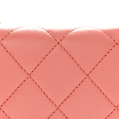 Chanel Lambskin Quilted Small Chain Infinity Top Handle Flap Pink 8 of 12