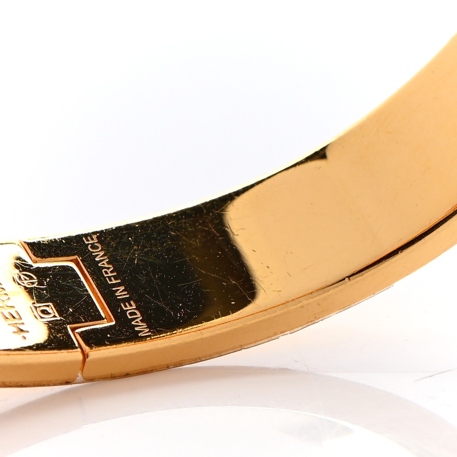 Hermes Enamel Narrow Clic Clac H Bracelet GM White 6 of 9