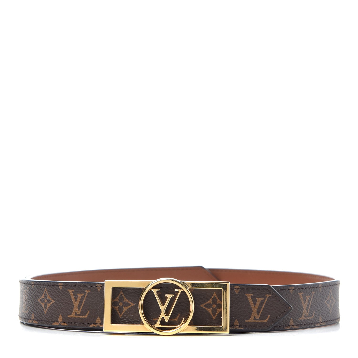 Louis Vuitton Monogram 25mm Dauphine Reversible Belt 90 36 Tan 1 of 7
