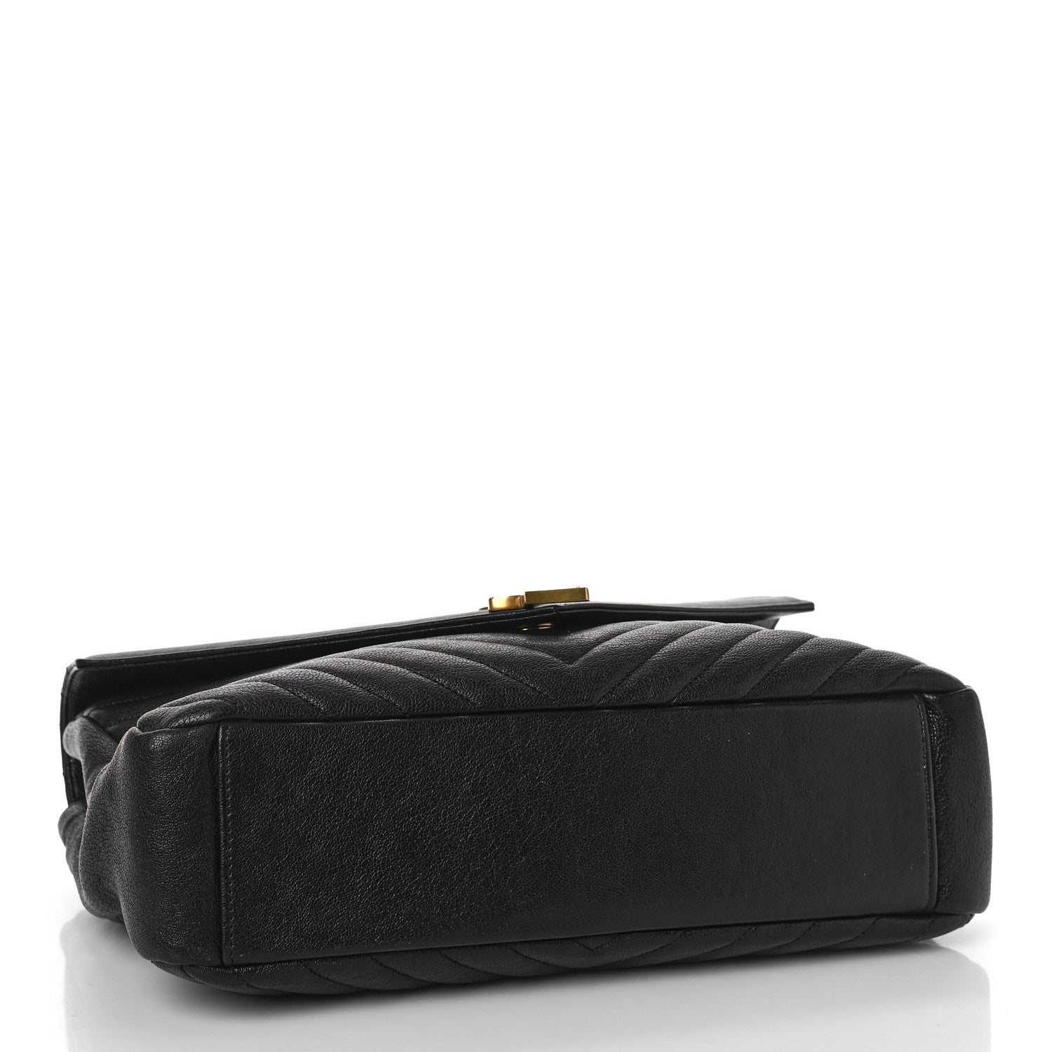 Saint Laurent Sheepskin Matelasse Chevron Monogram Large College Satchel Black 3 of 8