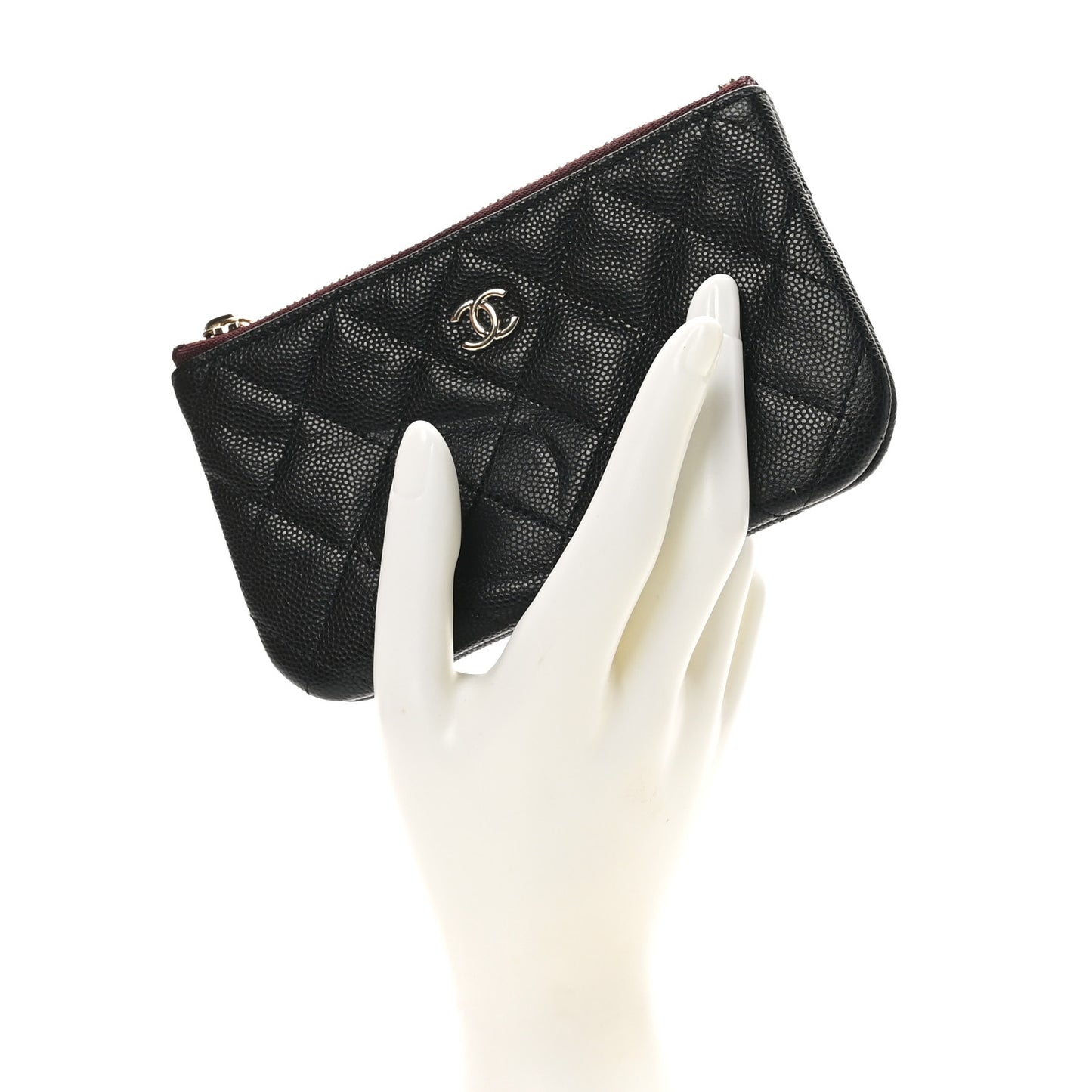 Caviar Quilted Small Cosmetic Case Black