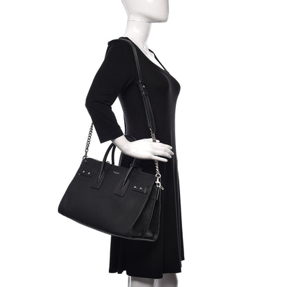 Saint Laurent Grained Calfskin Small Souple Sac De Jour Black 2 of 10
