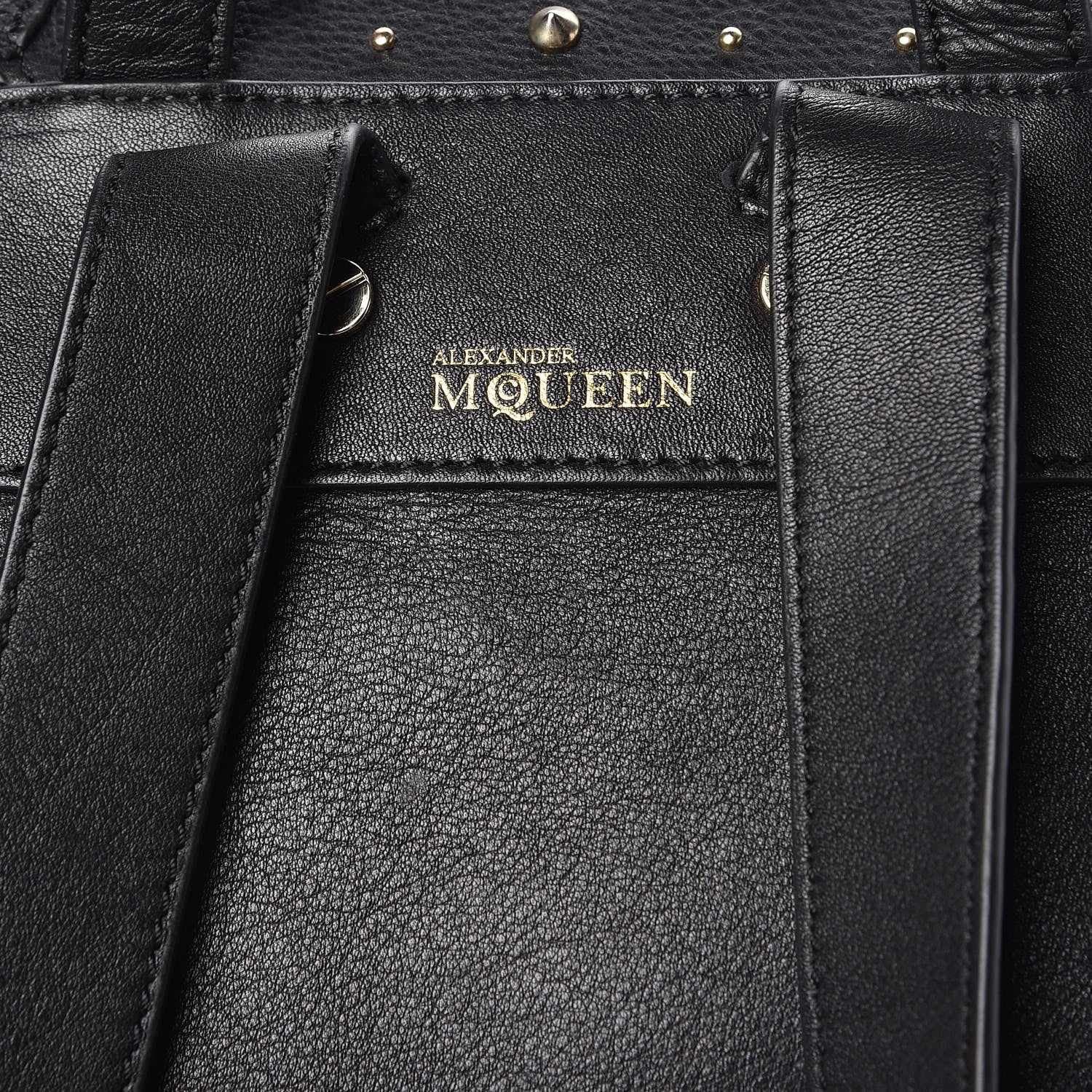 Alexander McQueen Calfskin Studded Padlock Backpack Black 9 of 14