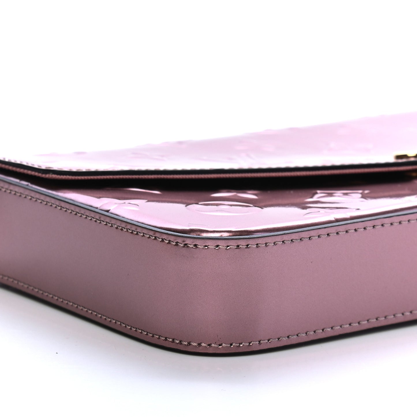 Vernis Pochette Felicie Chain Wallet Metallic Pale Pink