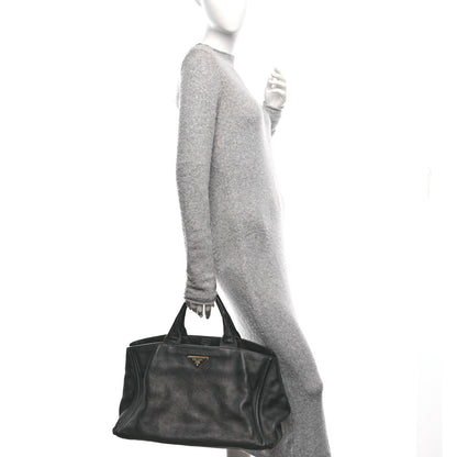 Prada Vitello Daino Tote Black 2 of 11