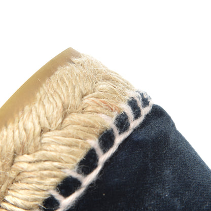 Chanel Velvet CC Espadrilles 36 Dark Navy Black 15 of 16