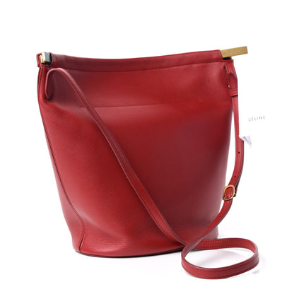 Celine Smooth Calfskin Clasp Bucket Bag Red 3 of 8