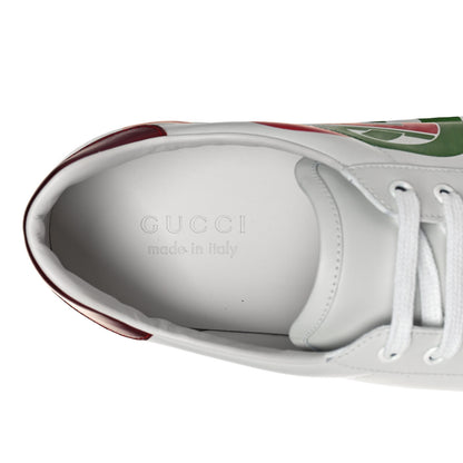 Gucci Calfskin Interlocking G Mens New Ace Sneakers 9 White Red Flame Green 8 of 9