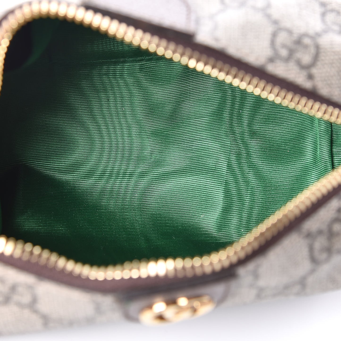 Soft GG Supreme Monogram Calfskin Small Ophidia Cosmetic Case Beige Ebony New Acero