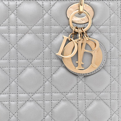 Christian Dior Lambskin Cannage Medium Lady Dior Grey 7 of 11