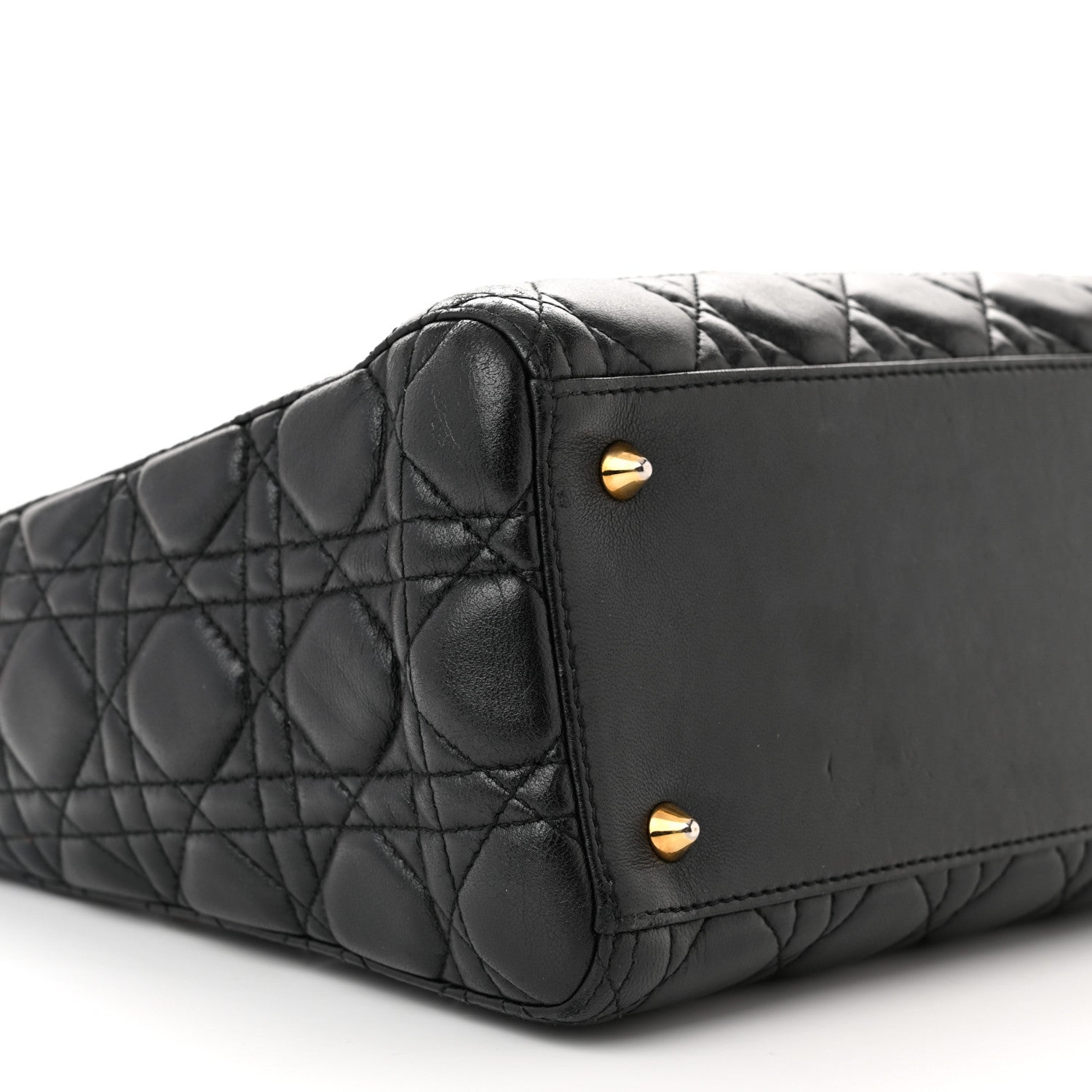 Christian Dior Lambskin Cannage Medium Lady Dior Black 9 of 12