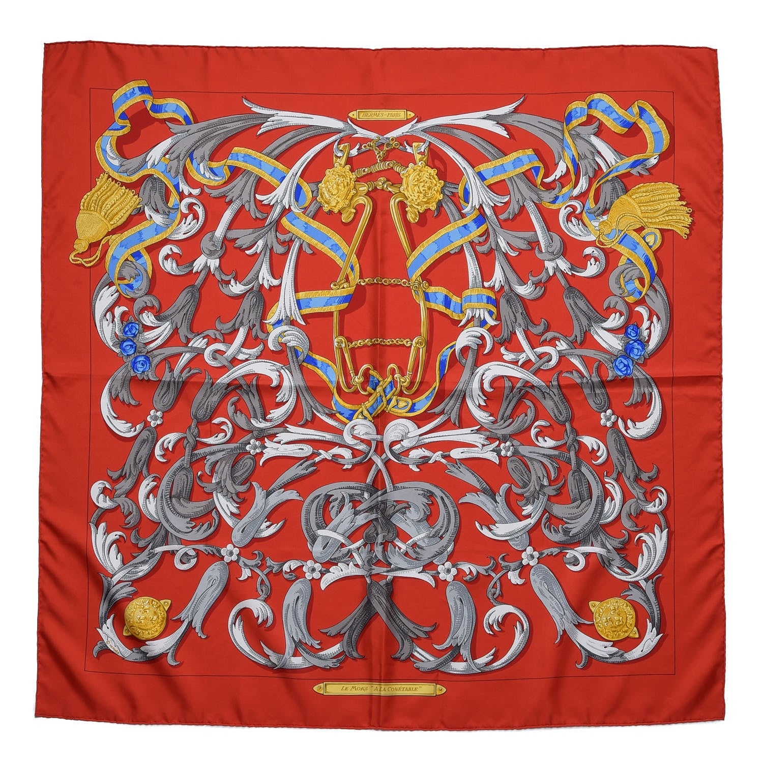 Hermes Silk Le Mors A La Conétable Scarf 90 1 of 6