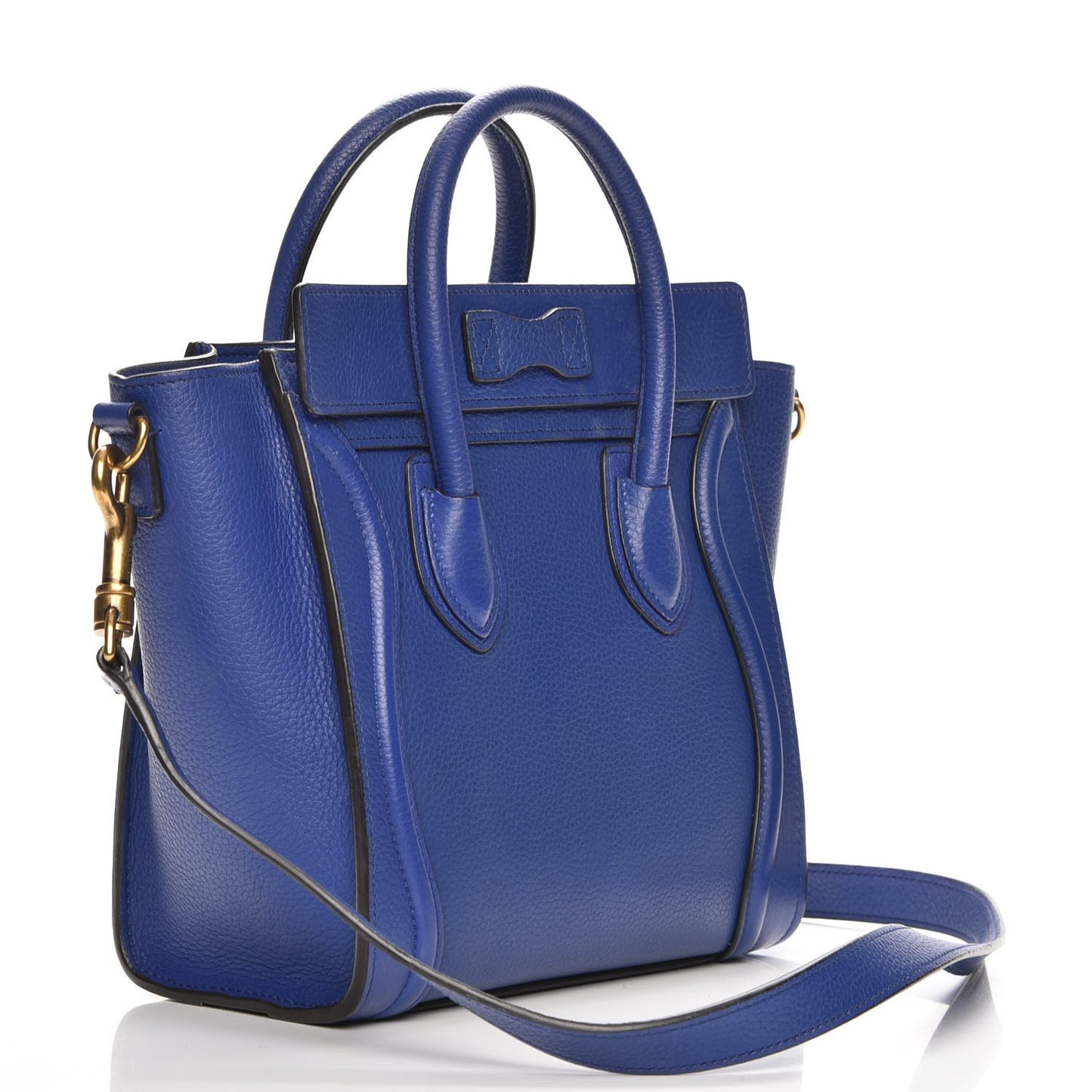 Drummed Calfskin Nano Luggage Indigo