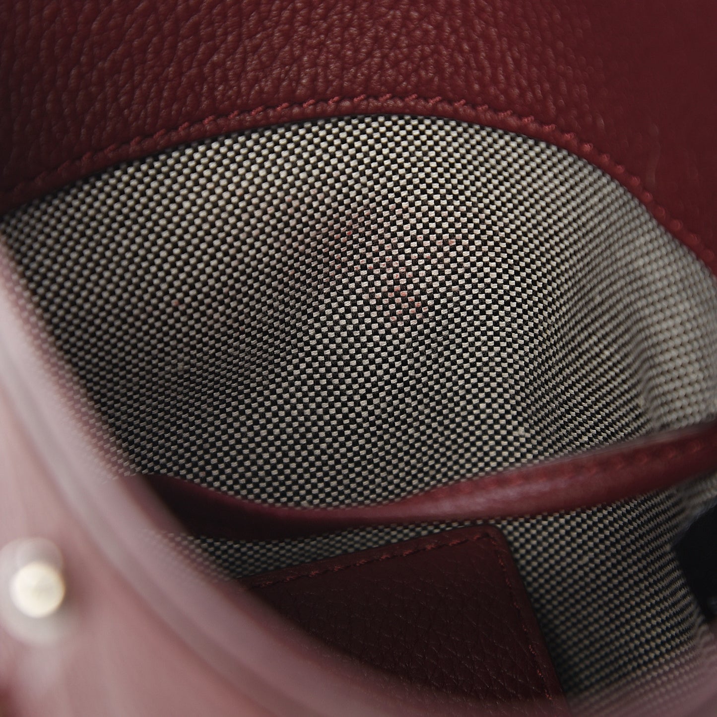 Pebbled Calfskin Mini Roxy Bucket Bag Burgundy