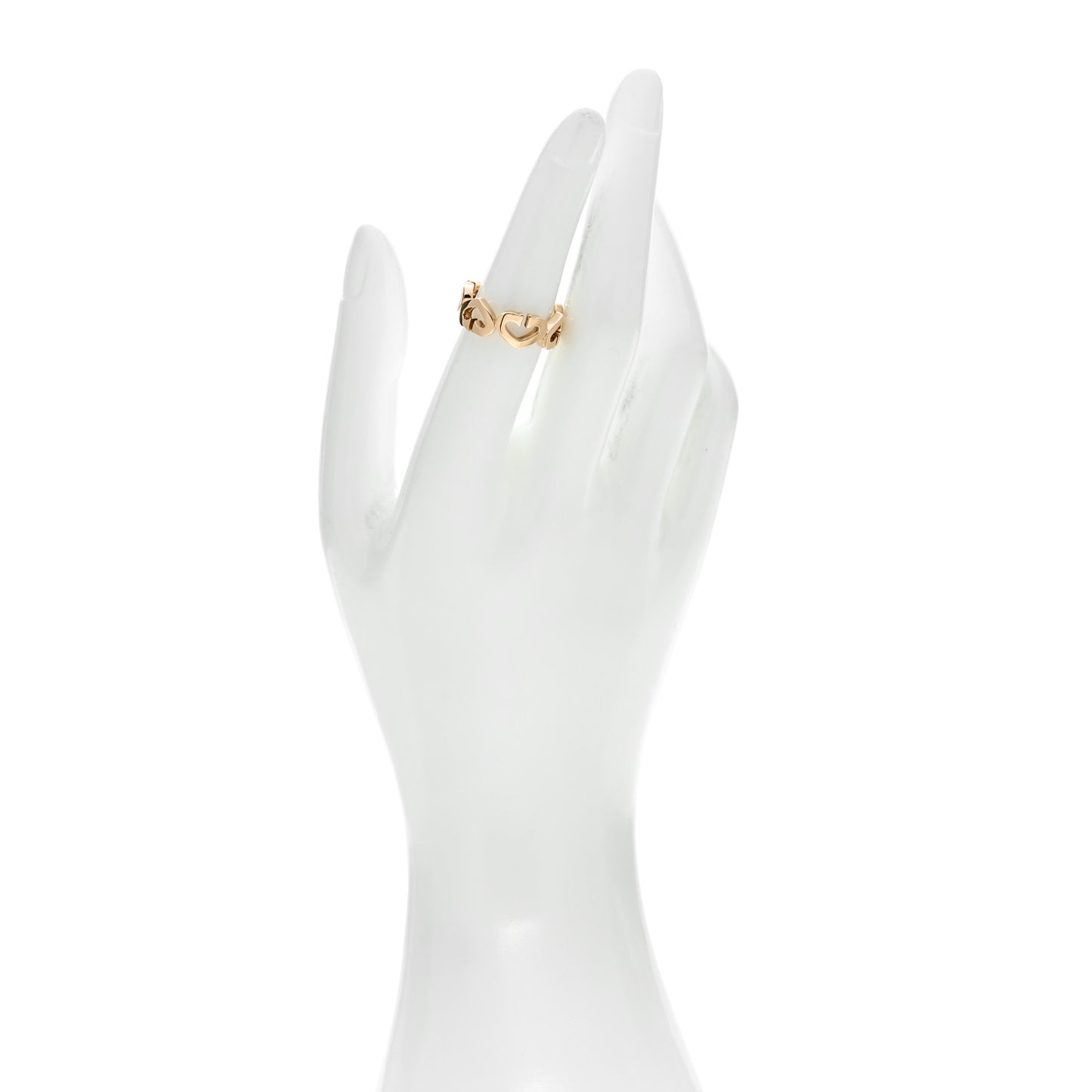 18K Yellow Gold Hearts and Symbols Ring 53 6.5