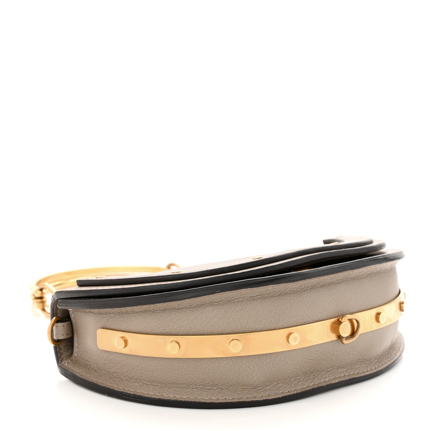 Calfskin Small Nile Bracelet Minaudiere Bag Motty Grey